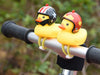 1pc Cartoon Yellow Silica Little Duck Helmet Head Bicycle Light Shining Mountain Bike Handlebar Duck Head Light Bell Accessories