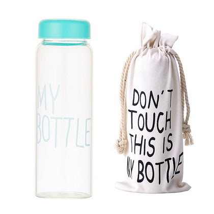 Plastic My bottle 500ml for Water Bottles With Protective Bag Transparent or Matte Sport Korean style Heat resistant Leakproof - Bike Gadgets