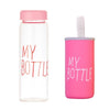 Plastic My bottle 500ml for Water Bottles With Protective Bag Transparent or Matte Sport Korean style Heat resistant Leakproof