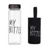 Plastic My bottle 500ml for Water Bottles With Protective Bag Transparent or Matte Sport Korean style Heat resistant Leakproof