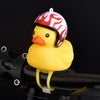 1pc Cartoon Yellow Silica Little Duck Helmet Head Bicycle Light Shining Mountain Bike Handlebar Duck Head Light Bell Accessories