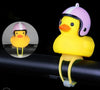 1pc Cartoon Yellow Silica Little Duck Helmet Head Bicycle Light Shining Mountain Bike Handlebar Duck Head Light Bell Accessories