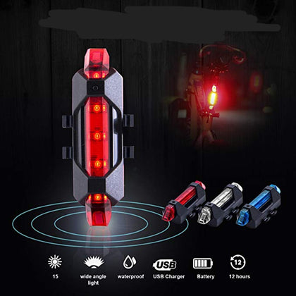 New Bike Bicycle light Rechargeable LED Taillight USB Rear Tail Safety Warning Cycling light Portable Flash Light Super Bright - Bike Gadgets